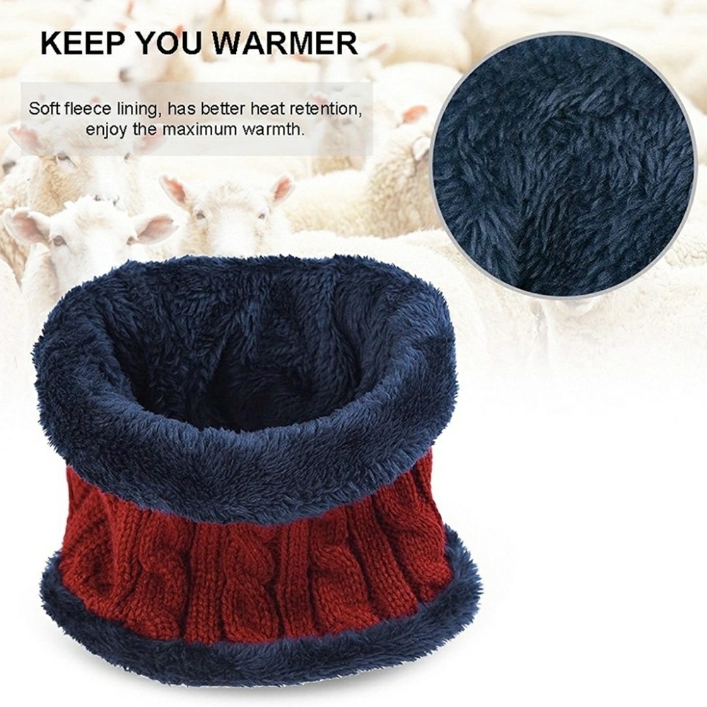 2-PIECES WINTER BEANIE HAT SCARF SET WARM KNIT HAT - Picture 6 of 12